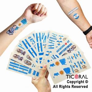 PLANCHAS DE TATUAJES ARGENTINA MUNDIAL X 12 UNIDADES